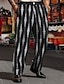 abordables pantalon habillé imprimé en 3D pour homme-Géométrie Entreprise Homme Impression 3D Pantalon Extérieur Plein Air Travail Polyester Noir Blanche Marron S M L Taille haute Élasticité Pantalon