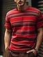 billige Casual T-shirts til mænd-Herre T-shirt Tee Top Stribe Rund hals Gade Ferierejse Kort Ærme Tøj Mode Designer Basale