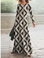 cheap Print Dresses-Women&#039;s Winter Dress A Line Dress Ombre Print Crew Neck Long Dress Maxi Dress Daily Date Long Sleeve Fall Winter