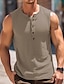 voordelige Sportschool tanktops-Voor heren Singlet Vest Top Onderhemd Mouwloos shirt Effen Henley Buiten Uitgaan Mouwloos Kleding Modieus Spier