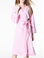 cheap Women&#039;s Robes-Women&#039;s Cotton Robe Pure Color Simple Casual Comfort Home Bed Wedding Party Breathable V Wire Long Sleeve Pocket Fall Winter White Pink