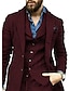 cheap Suits-Men&#039;s Tweed Vintage Retro Herringbone Wedding Suits 3 Piece Solid Colored Tailored Fit Single Breasted Two-buttons Black Burgundy Dark Navy 2024