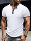 ieftine Tricouri casual pentru bărbați-Bărbați Tricou Cămașă Henley Tee Top Simplu Henley Stradă Vacanță Mânecă scurtă Îmbrăcăminte Modă Designer De Bază