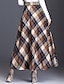 cheap Maxi Skirts-Women&#039;s Skirt A Line Swing Plaid Skirt Maxi High Waist Skirts Pocket Print Plaid Street Vacation Winter Polyester Elegant Fashion Red Blue Green Khaki
