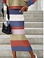 Χαμηλού Κόστους Εκτύπωση σετ φορεμάτων-Γυναικεία Σετ φορέματος δύο τεμαχίων Καθημερινό φόρεμα Σετ φούστας Φόρεμα σε ευθεία γραμμή ΕΞΩΤΕΡΙΚΟΥ ΧΩΡΟΥ Καθημερινά Μοντέρνα Κομψό στυλ street Στάμπα Μίντι φόρεμα Λαιμόκοψη V Μακρυμάνικο