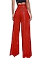 ieftine pantaloni de damă de petrecere-Pentru femei Picior Larg Poliester Simplu Roșu Claret M bej Elegant Talie Înaltă Lungime totală Petrecere Stradă Vară Primăvară
