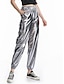 cheap Party women&#039;s Pants-Women&#039;s Joggers Pants Trousers Polyester Mid Waist Full Length Silver Fall