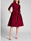 Χαμηλού Κόστους Κοκτέιλ Φορέματα-κοκτέιλ φορέματα σε γραμμή κομψό φόρεμα μινιμαλιστικό φόρεμα επίσημο φθινοπωρινό μήκος μέχρι το γόνατο 3/4 μανίκι πουκάμισο γιακά σατέν με σκίσιμο φιόγκο 2024