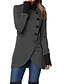 economico giacche casual-Per donna Cappotto Esterno Da tutti i giorni Per uscire Autunno Inverno Cappotto Colletto alla coreana Standard Antivento Tenere al caldo Contemporaneo Moda Informale Giacca Manica lunga Liscio