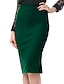 cheap Midi Skirts-Women&#039;s Skirt Bodycon Midi Cotton Wine Brown Green Skirts Fall &amp; Winter Split Ends Fashion Elegant Office / Career S M L