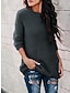 cheap Sweaters Clearance-Women&#039;s Pullover Sweater Jumper Crew Neck Fuzzy Knit Thin Fall Winter Tunic Daily Going out Basic Casual Long Sleeve Solid Color Black White Yellow S M L