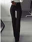 זול מכנסי שמלה לנשים-בגדי ריקוד נשים חליפות מכנסיים גזרה גבוהה מותניים גבוהים באורך מלא שחור סתיו חורף