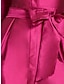 abordables Robes de Cocktail-robes de cocktail trapèze robe élégante robe minimaliste automne formel longueur genou manches 3/4 col de chemise satin avec nœud(s) fente 2024