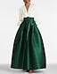 Χαμηλού Κόστους Βραδινά Φορέματα-Σατέν πράσινο φόρεμα σε γραμμή επίσημο φόρεμα για καλεσμένους γάμου, κομψό βραδινό φόρεμα με ψηλή τσέπη με σπαστό μακρυμάνικο πάτωμα, έγχρωμο μπλοκ v ζώνη στο λαιμό με πιέτες σκίσιμο 2024