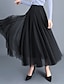 cheap Plain Skirts-Women&#039;s Skirt Swing Maxi High Waist Skirts Ruched Solid Colored Street Daily Winter Polyester Fashion Casual Apricot Green Lake Black White