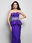 זול שמלות לאירועים מיוחדים-מעטפת \ עמוד גב פתוח שמלה ערב רישמי עד הריצפה ללא שרוולים לב (סוויטהארט) שרמוז עם פרטים מקריסטל קפלים 2023