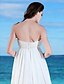 cheap Wedding Dresses-Beach Wedding Dresses A-Line Strapless Sleeveless Floor Length Chiffon Bridal Gowns With Sash / Ribbon Ruched 2024