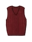 cheap Sweater Vest-Women&#039;s Sweater Vest V Neck Ribbed Cable Knit Acrylic Patchwork Fall Winter Regular Outdoor Daily Going out Stylish Casual Soft Sleeveless Solid Color Black Wine Navy Blue S M L