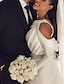 billige Brudekjoler-Formelt Bryllupskjoler Todelt Enskuldret Langermet Gulvlengde Sateng Brudekjoler Med Belte / bånd Perlearbeid 2024
