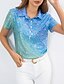 abordables Hauts pour Femmes-Femme T-shirt POLO Bleu Manche Courte Protection Solaire Top Tenue de golf Vêtements Tenues Porter des vêtements
