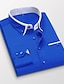 رخيصةأون زر أسفل القمصان-رجالي قميص رسمي زر قميص أسفل قميص بياقة قميص غير حديد أبيض وردي بلاشيهغ أزرق البحرية كم طويل 平织 قبة كل الفصول زفاف عمل ملابس