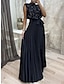 Χαμηλού Κόστους Πάρτι Φορέματα-Γυναικεία Μαύρο φόρεμα Φόρεμα με παγιέτες Φόρεμα χορού Πούλιες Πλισέ Στρογγυλή Ψηλή Λαιμόκοψη Αμάνικο Διακοπές Μαύρο Άνοιξη Χειμώνας