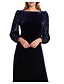 cheap Mother of the Bride Dresses-A-Line Mother of the Bride Dress Formal Wedding Guest Elegant Vintage Party Scoop Neck Sweep / Brush Train Floor Length Velvet Long Sleeve with Sequin 2023