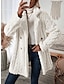 Χαμηλού Κόστους σακάκια sherpa-Γυναικεία Παλτό γούνα Παλτό Αντιανεμικό Διατηρείτε Ζεστό Αργίες Καθημερινά Ρούχα Σαββατοκύριακο Κουμπί Τσέπη Σταυρωτό Πέτο Βίντατζ Καθημερινά Χριστούγεννα Συμπαγές Χρώμα Κανονικό Εξωτερικά ενδύματα