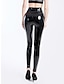 abordables pantalons de fête pour femmes-Femme Legging Polyuréthane Coupe haute Taille haute Toute la longueur Vin Automne
