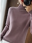 cheap Sweaters-Women&#039;s Pullover Sweater Jumper Stand Collar Ribbed Knit Polyester Knitted Fall Winter Regular Outdoor Daily Holiday Fashion Streetwear Casual Long Sleeve Solid Color Black White Pink M L XL