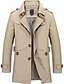 abordables Manteaux &amp; vestes-Homme Veste de transition Trench Extérieur Toutes saisons Polyester Coupe-Vent Vêtements d&#039;extérieur Vêtement Tenue Streetwear Uni Poche Avant Revers Simple Boutonnage