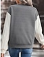 cheap Basic Women&#039;s Tops-T shirt Tee Women&#039;s Gray Color Block Patchwork Street Daily Fashion Round Neck Textured Regular Fit S