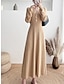 Χαμηλού Κόστους Μάλλινα φορέματα-Γυναικεία Φόρεμα πουλόβερ Πλεκτό φόρεμα Φόρεμα Jumper Μακρύ Φόρεμα Μάξι Φόρεμα Πλεκτά Μοντέρνα Καθημερινά Σκέτο ΕΞΩΤΕΡΙΚΟΥ ΧΩΡΟΥ Causal Αργίες Διακοπές Λαιμόκοψη V Μακρυμάνικο Σουρωτά Κουμπί 2023