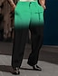 cheap Men&#039;s Printed Dress Pants-Faith Gradient Ramp Vintage Business Men&#039;s 3D Print Pants Trousers Outdoor Street Wear to work Polyester Blue Orange Green S M L High Elasticity Pants