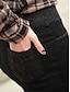 baratos Leggings de mulher-Mulheres Leggings Misto de Algodão Cintura Alta Comprimento total Preto Outono