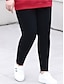 baratos Leggings de mulher-Mulheres Leggings Tamanho Grande Algodão Cintura Alta Comprimento total Calças pretas Outono