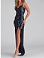 cheap Party Dresses-Women&#039;s Sequin Dress Prom Dress Party Dress Sequins Split Sleeveless Vacation Red Khaki