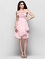 cheap Cocktail Dresses-Ball Gown Open Back Dress Homecoming Cocktail Party Knee Length Sleeveless Strapless Chiffon with Ruched Draping Flower 2024