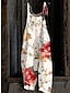 preiswerte Overalls für Damen-Damen Latzhose Blumen Aktiv Brautkleider schlicht Ausgehen Wochenende Gerade Lockere Passform Gurt Weiß Rosa Rote S M L XL Frühling