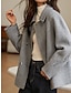 cheap Women&#039;s Coats &amp; Trench Coats-Women&#039;s Pea Coat Winter Coat Double Breasted Lapel Trench Coat Thermal Warm Heated Coat Fall Windproof Cropped Jacket with Pocket Outerwear Long Sleeve Gray