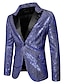 halpa Blazer &amp; Takki-miesten paljettijuhla bleiseri kimallus 70-luvun retro tanssiaiset glitter lavatanssivaatteet tavalliset slim fit kulta musta hopea punainen sininen 2024