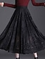 cheap Plain Skirts-Women&#039;s Skirt Long Skirt Maxi High Waist Skirts Lace Ruched Jacquard Floral Street Daily Fall &amp; Winter Polyester Elegant Fashion Casual Black Blue Khaki