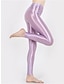 preiswerte Aktive Damenhose-Damen Leggins Kunstleder Glatt Weinrot Rubinrot Aktiv Hoher Taillenbund Knöchellänge Outdoor Yoga Herbst Winter