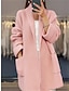 cheap Cardigans-Women&#039;s Cardigan Sweater Open Front Ribbed Knit Acrylic Pocket Fall Winter Long Valentine&#039;s Day Daily Going out Stylish Casual Soft Long Sleeve Solid Color Pink Camel Beige S M L
