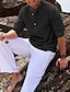 billiga fritidsskjortor för män-Herr Skjorta Popover skjorta Casual skjorta Sommarskjorta Strandskjorta Vit Blå Ljusgrå Mörkgrå Långärmad Slät Henley Dagligen Semester Kläder Mode Ledigt Bekväm