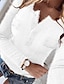 ieftine Bluze simple pentru femei-Pentru femei Hanorca Trage pe dreapta Lână Culoare solidă Casual Sport Buton Negru Alb Roz Îmbujorat Teddy pufos În V Manșon Lung Sus Micro-elastic Toamna iarna
