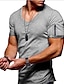 お買い得  メンズカジュアルTシャツ-男性用 シャツ Tシャツ グラフィック 平織り Ｖネック ウォータースラリープリント プラスサイズ カジュアル フィットネス 半袖 衣類 筋 スリムフィット 快適 いい結果になる
