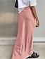 cheap Plain Skirts-Women&#039;s Skirt Long Skirt Maxi High Waist Skirts Ruched Solid Colored Street Daily Spring &amp; Summer Satin Elegant Fashion Casual Light Pink Wine Violet Navy