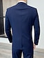 ieftine Costume-negru albastru fildeș costume de nuntă pentru bărbați îmbrăcăminte de lucru pentru afaceri rochie costume de culoare solidă 2 piese croit croit la un singur piept cu un singur buton 2024