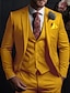זול חליפות-חליפות נשף אדומות לגברים חליפות חתונה 3 חלקים בצבע אחיד בכושר slim fit עם שני כפתורים חד חזה 2024